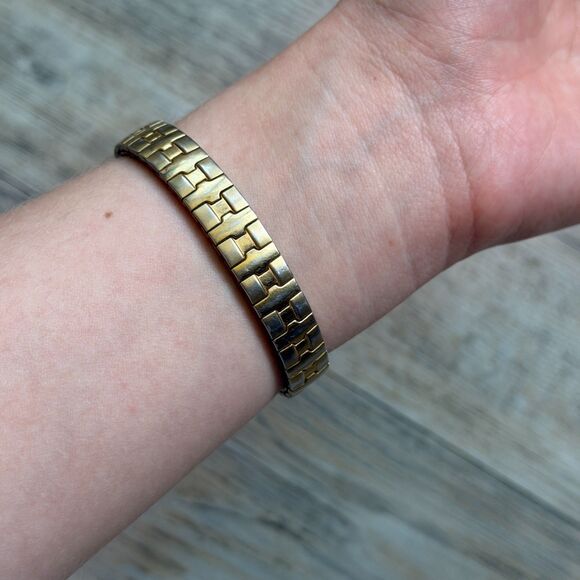 Vintage Acqua Quartz Two Tone Bracelet Watch Small Face Dainty Antique